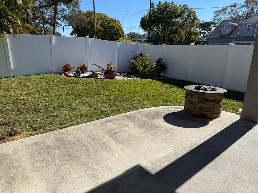 Fenced backyard; lawn service provided