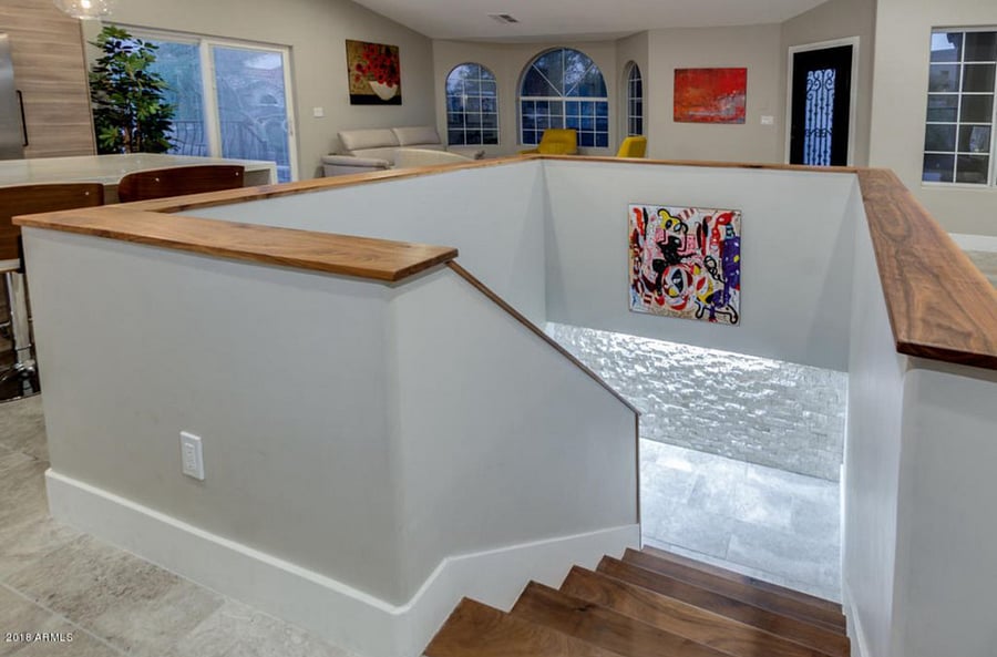 Stairs to downstairs area