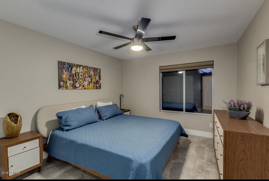 Room on the main floor with king size bed