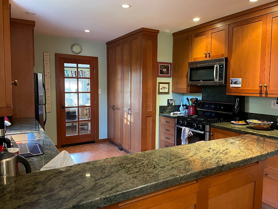 Renovated kitchen. Open floor plan