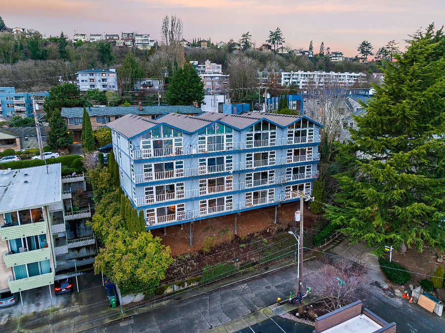 Aerial view of building