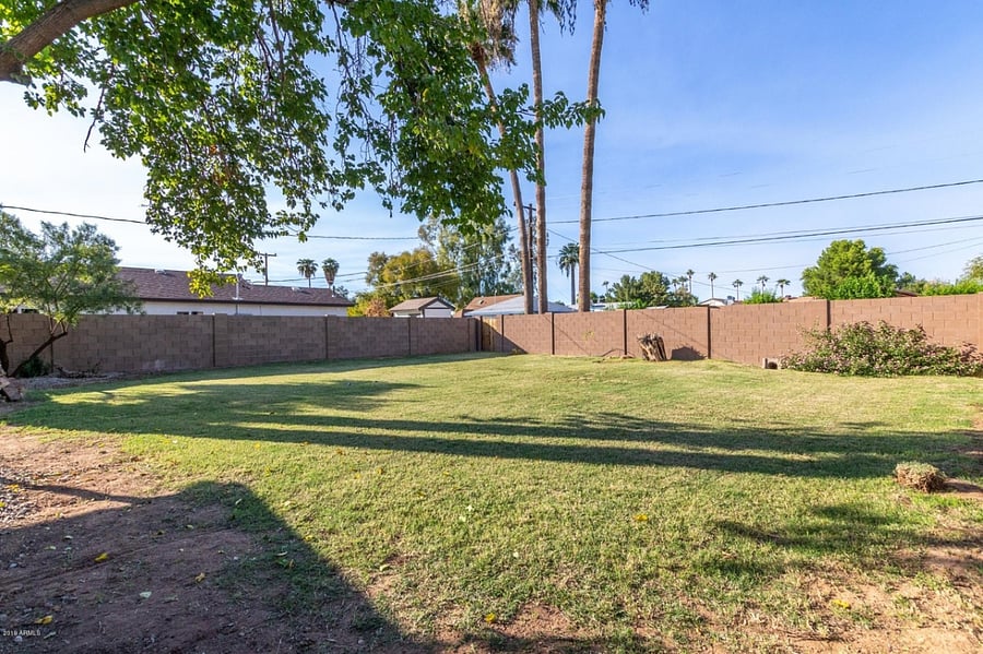 Spacious backyard