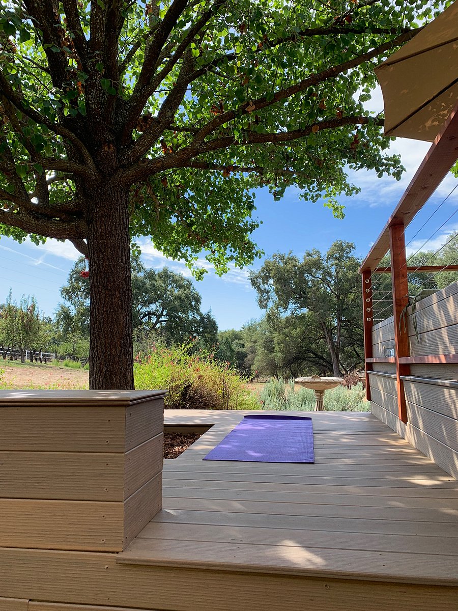 Next to the deck. Great Yoga setting.