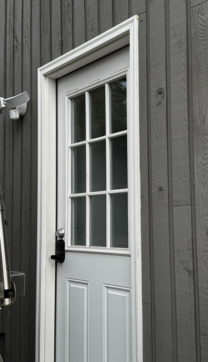 This is your private entrance to your studio. It is on the right side of our house and has a punch code for entry.