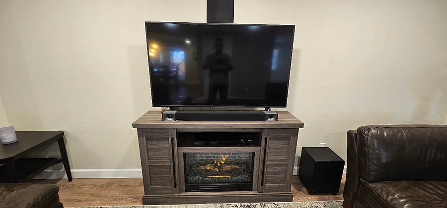 Electric Fireplace and Soundbar