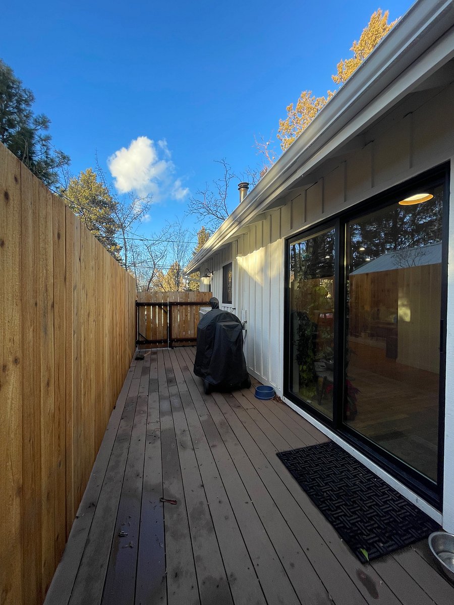 Front to side porch with slider access to inside.