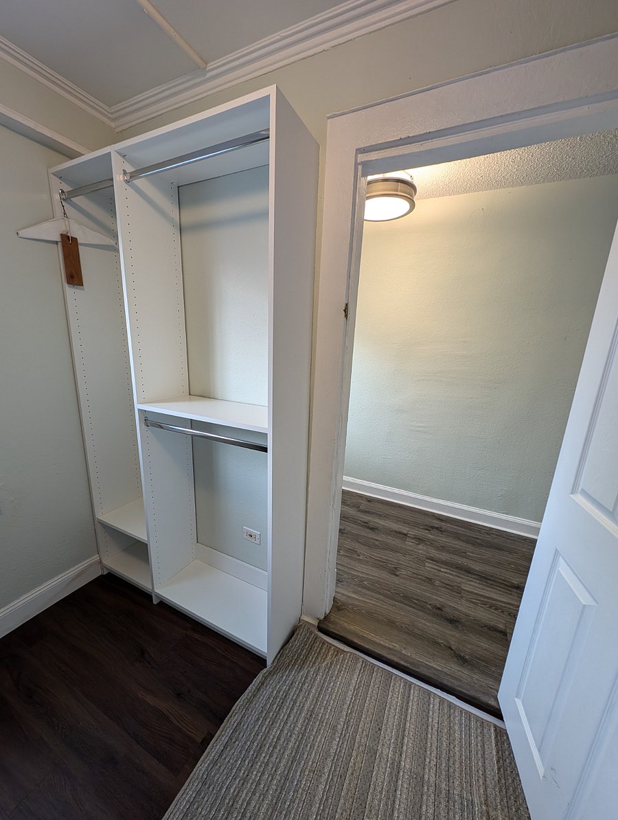 coat closet in laundry room