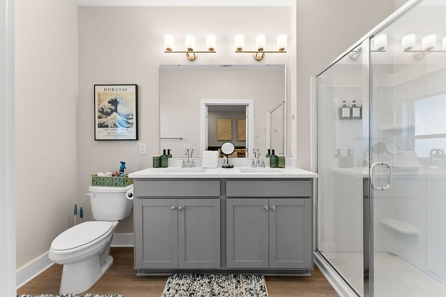En-suite bathroom attached to downstairs suite