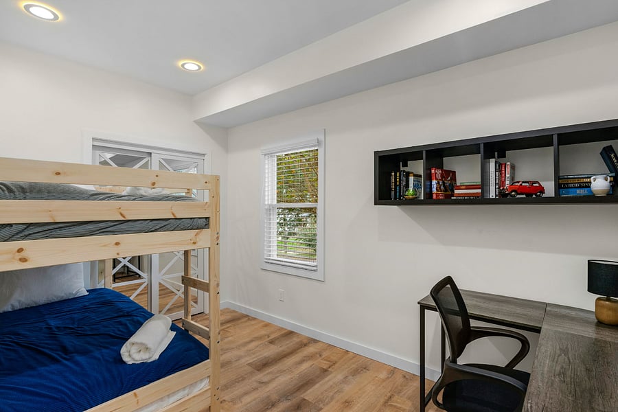 Twin size Bunk bed and dedicated work space