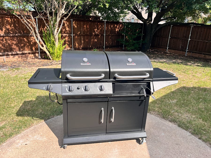 Dual charcoal or gas grills