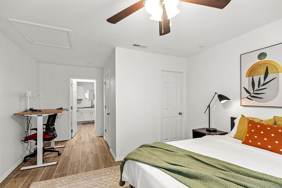 Third bedroom with dedicated workspace