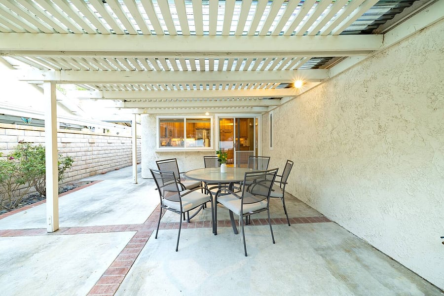 Private backyard and outdoor sitting area.