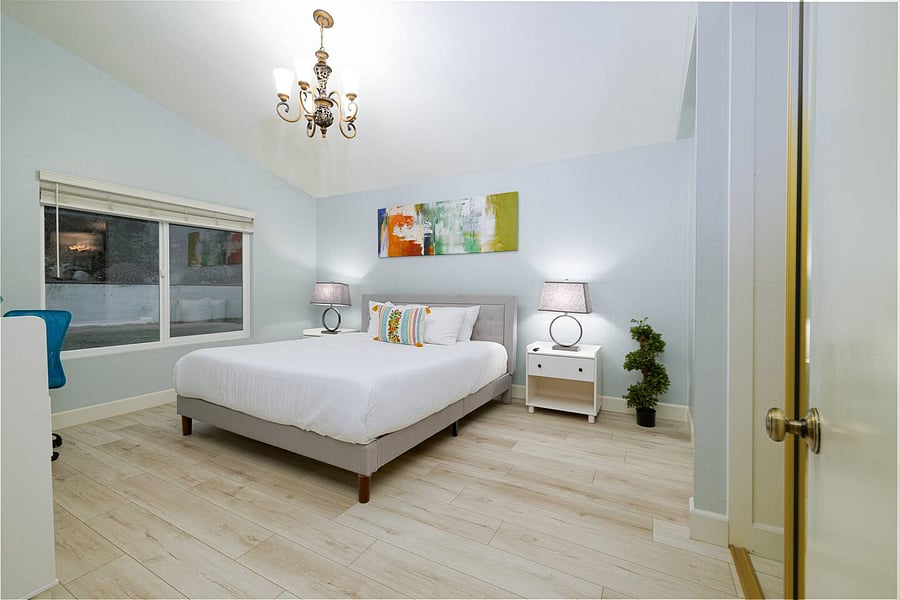 King bed in master bedroom