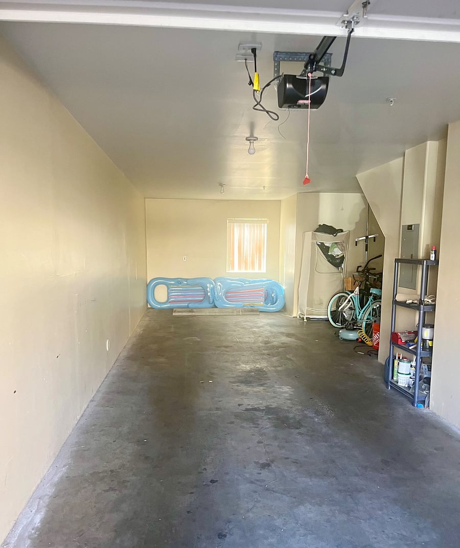 Oversized two car garage w storage