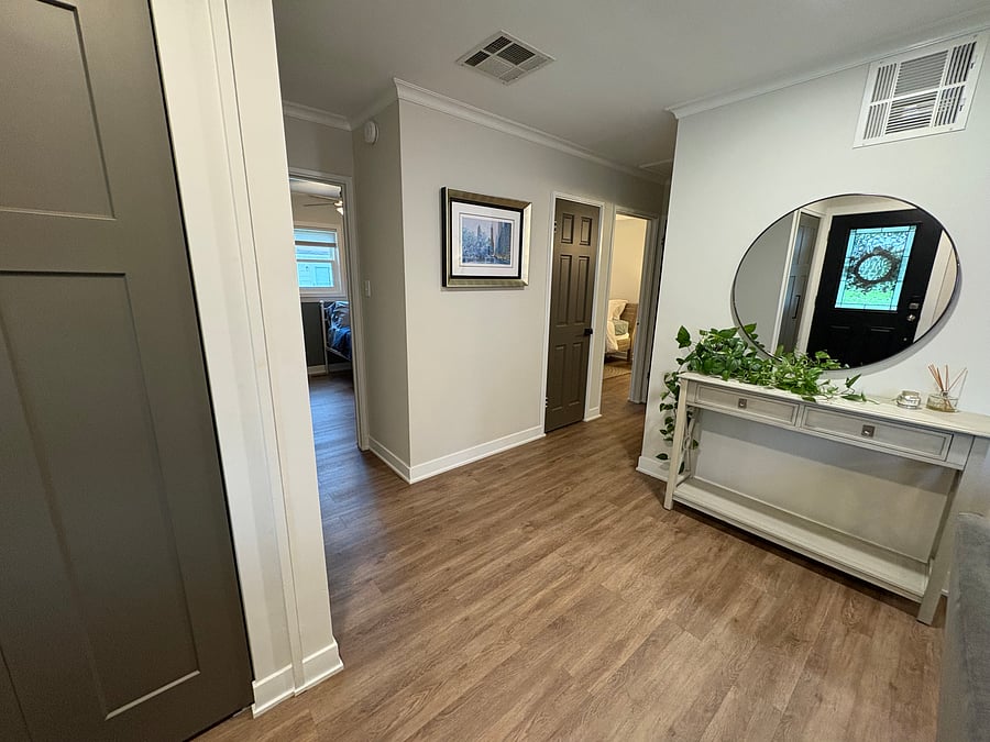 Hallway with 3 Storage Closets