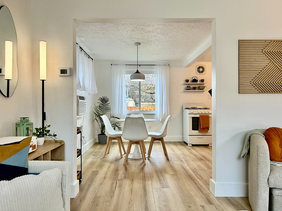 View from living room to dining room