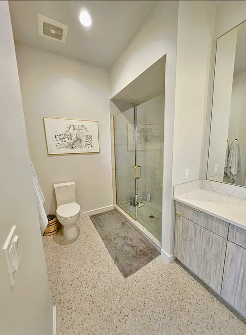Large shower.