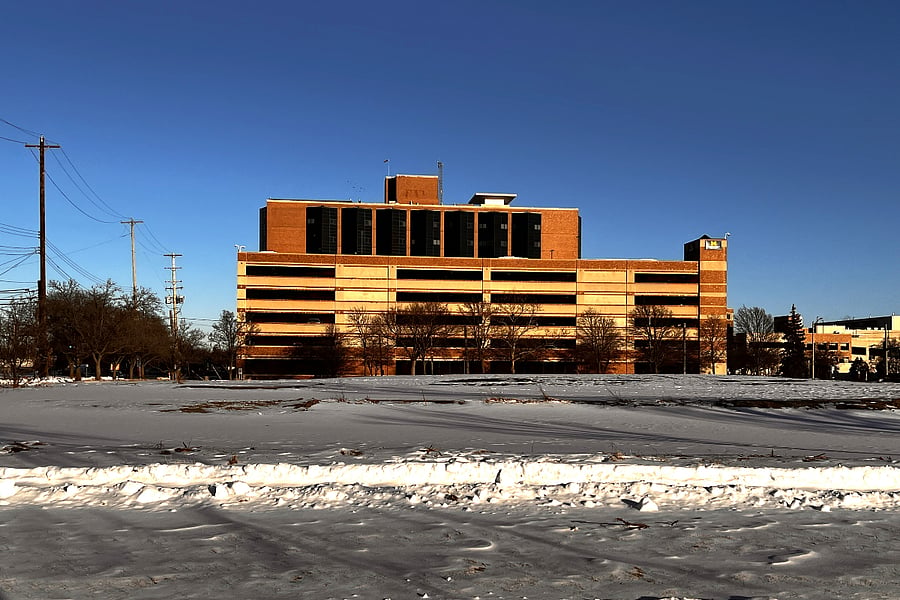 U of M- Sparrow Hospital only two blocks away