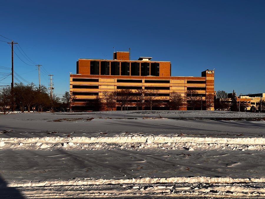 U of M- Sparrow Hospital only two blocks away
