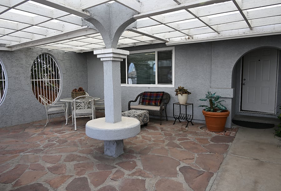 Front entrance and Enclosed Patio