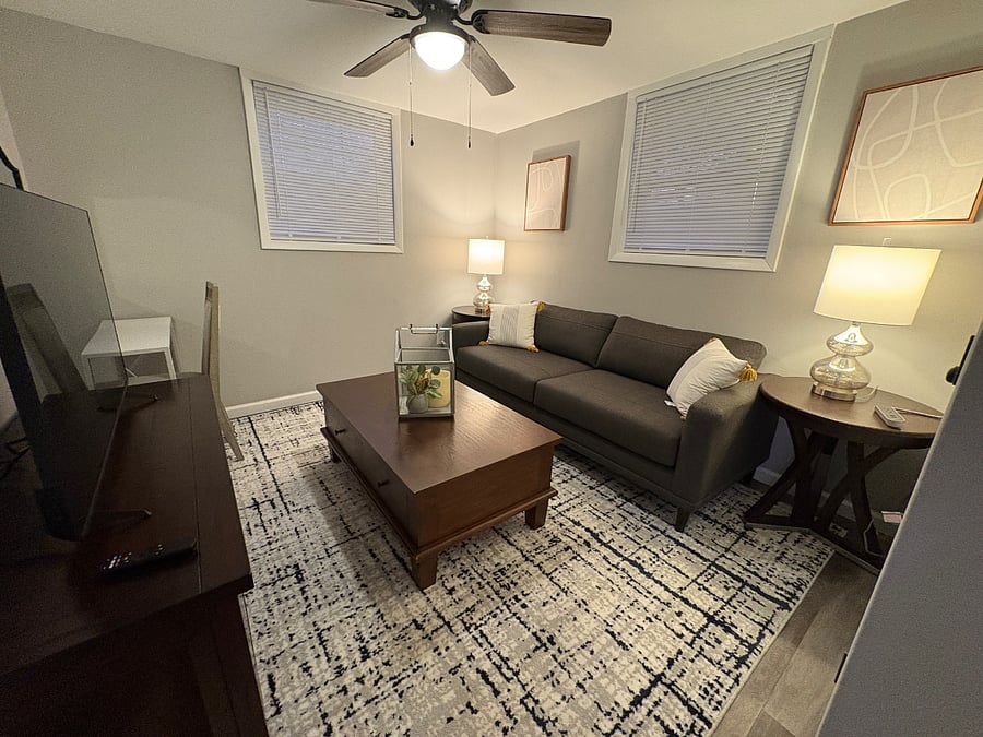 Den with office space