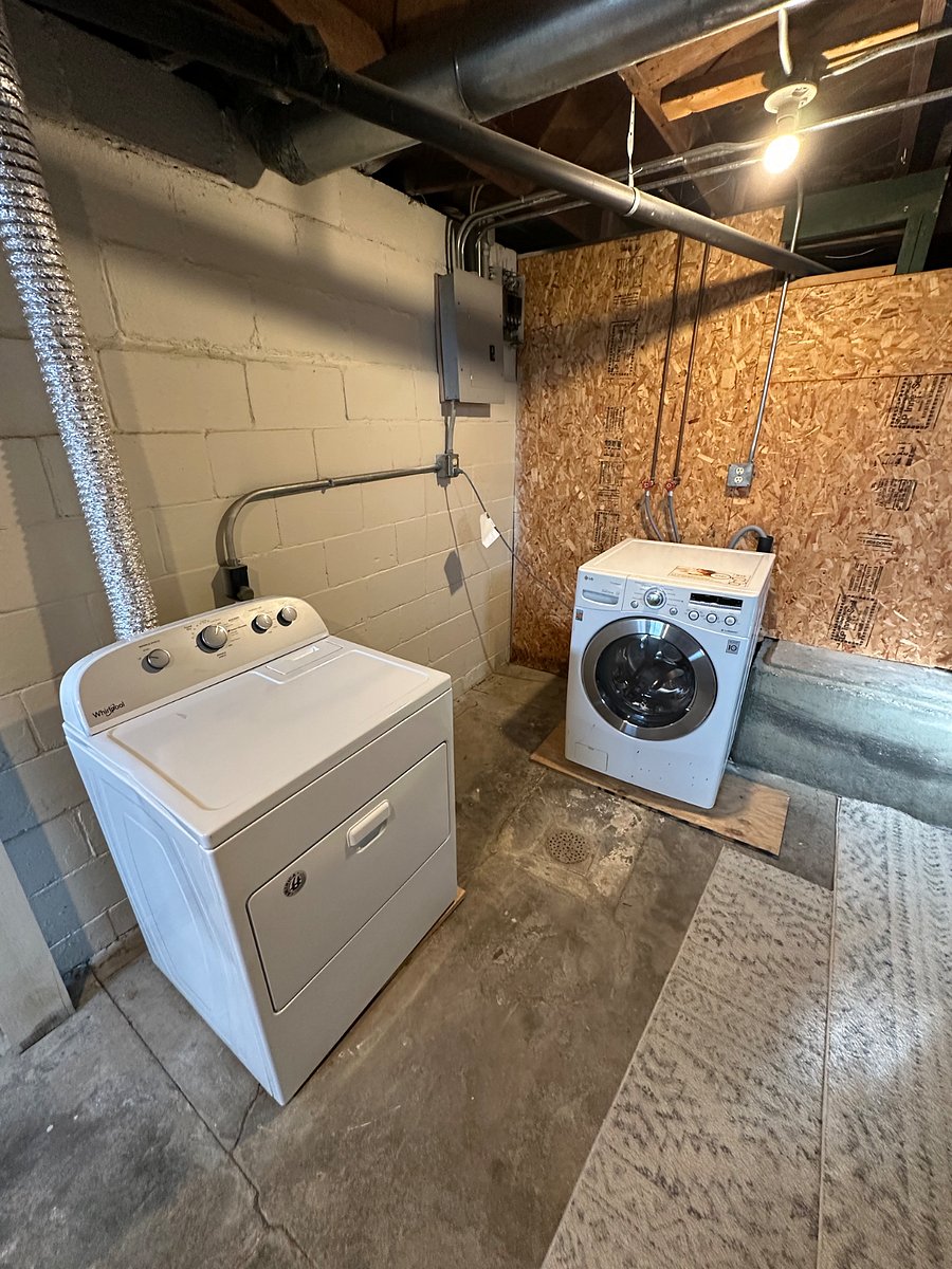 Full size washer & dryer in the basement