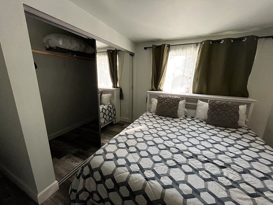 Bedroom with a king bed.
