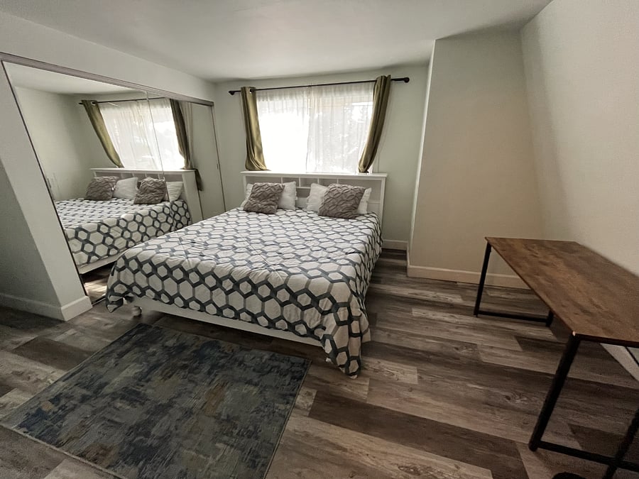 Bedroom with a king bed.