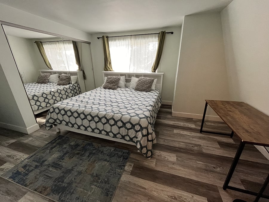 Bedroom with a king bed.