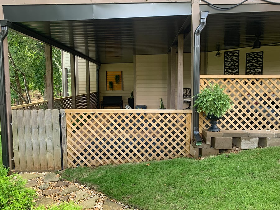Enclosed deck area and
Private path