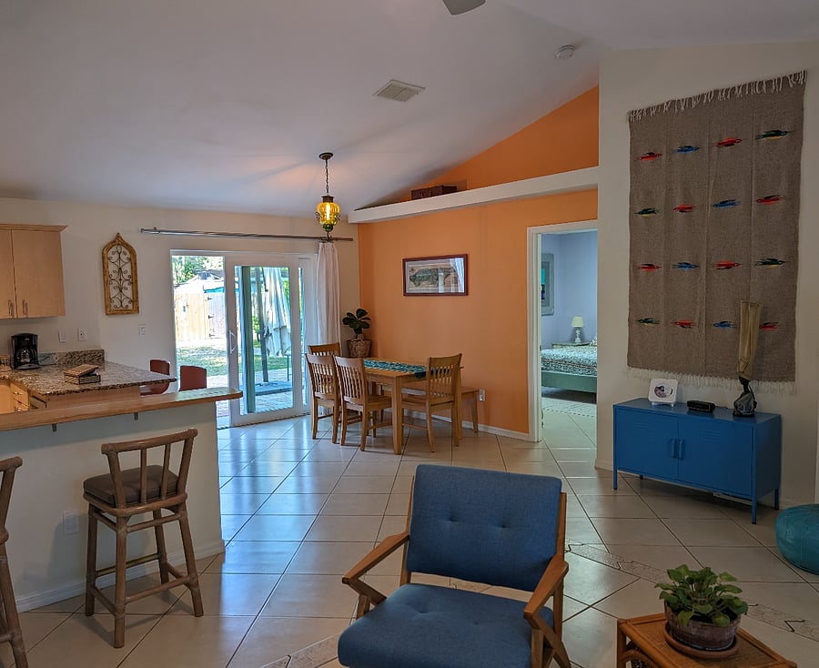 main bedroom and backyard doors