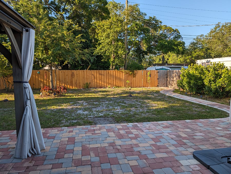 backyard - trail to garbage containers