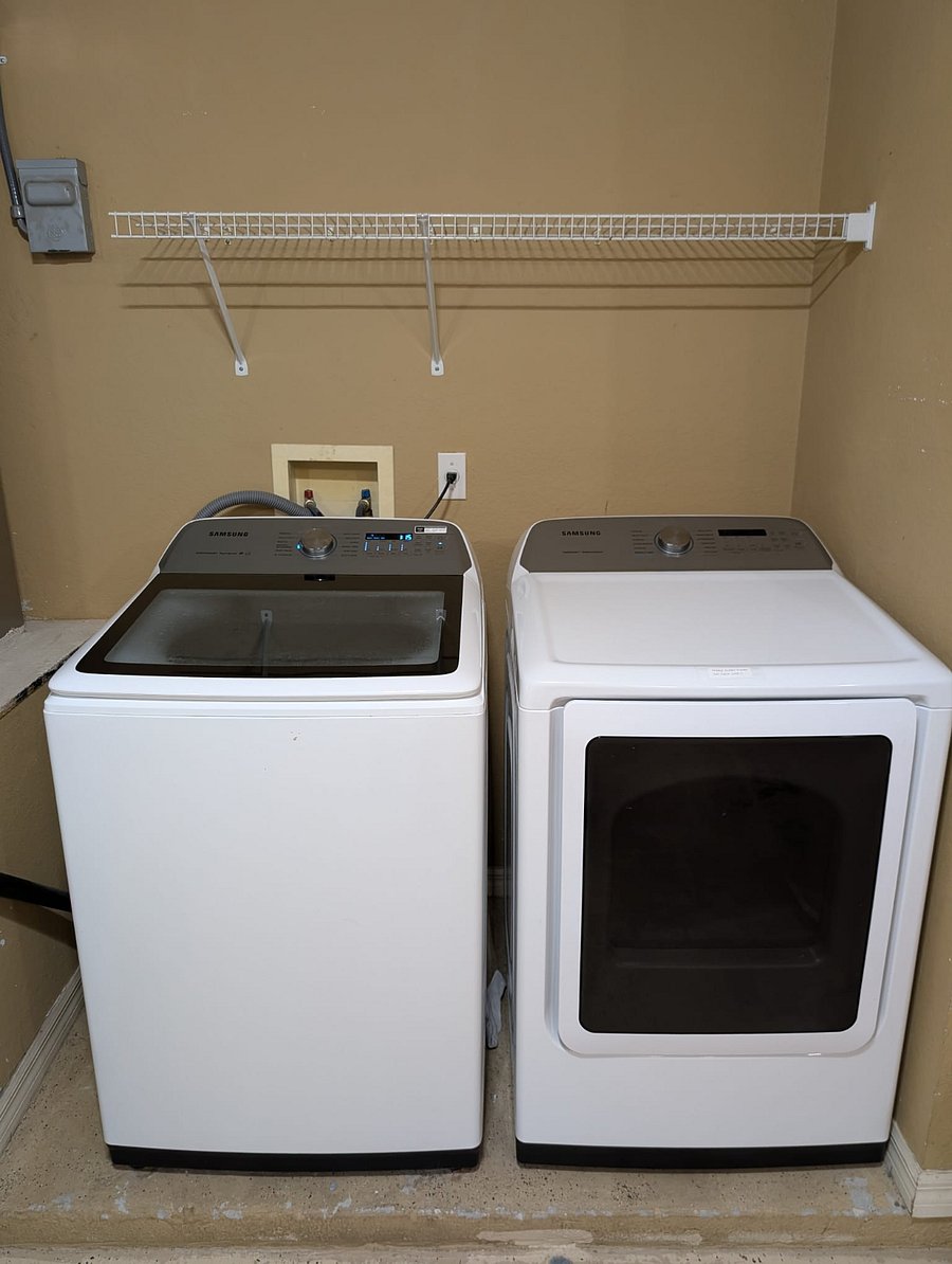 washer and dryer in the garage