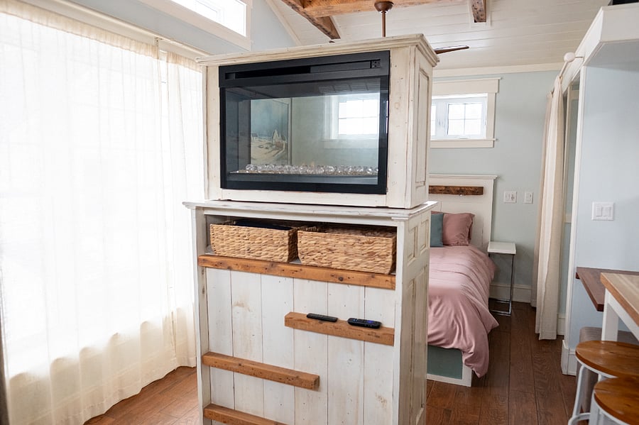 Electric fireplace and storage