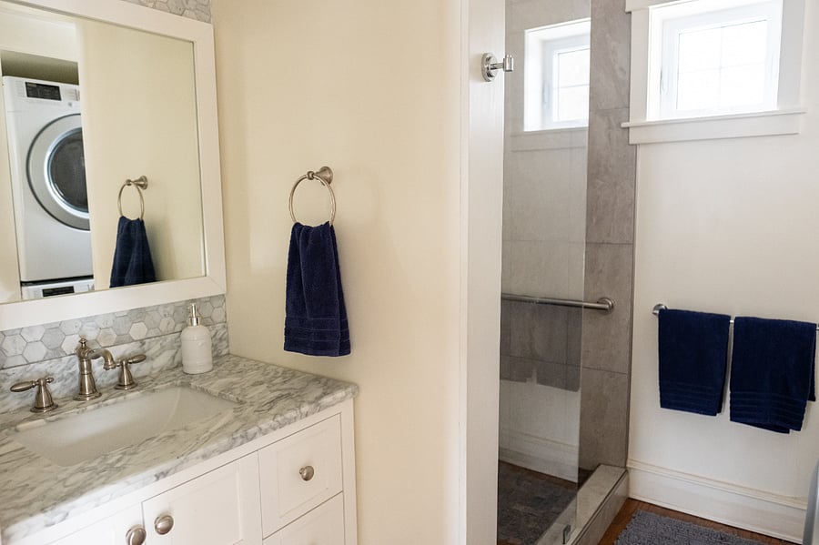 Vanity in bathroom