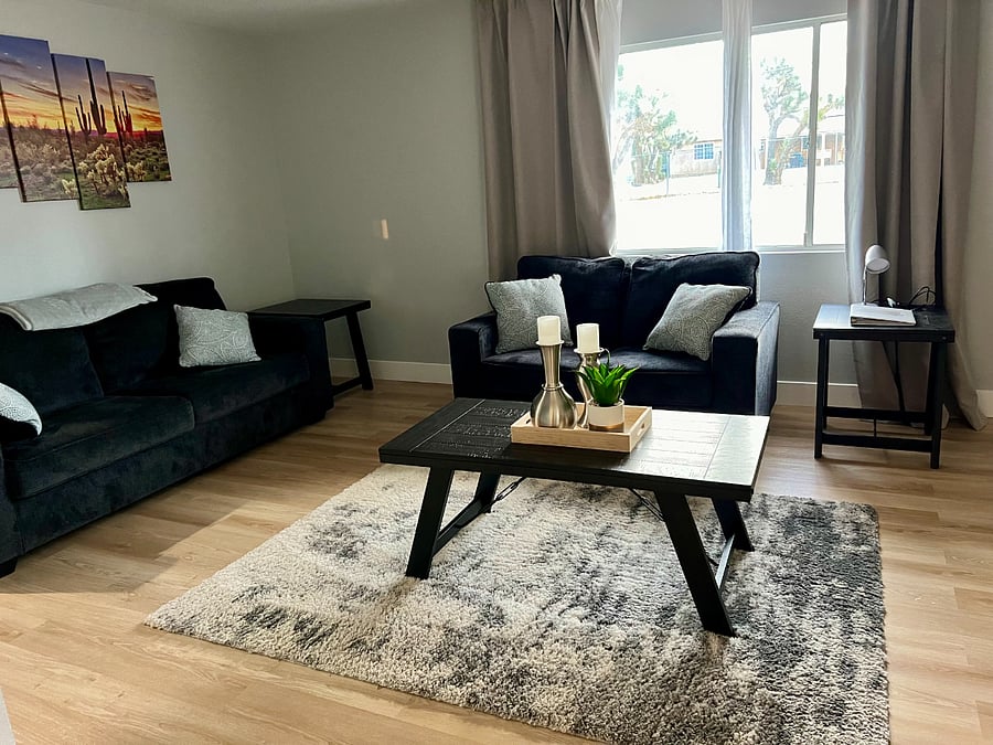 Living room with morning sunshine