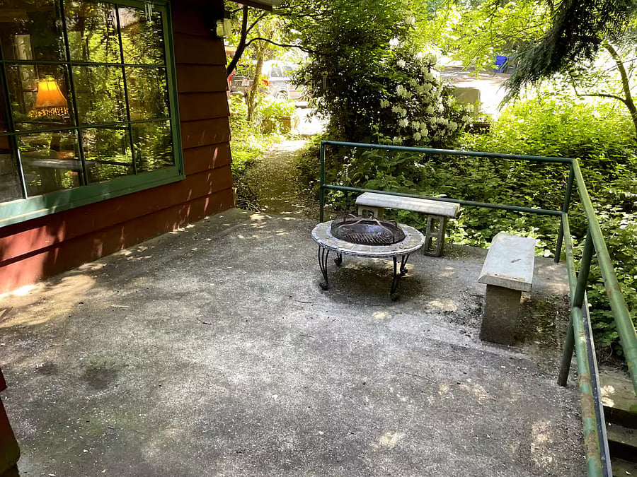 Fire Pit on huge cement deck