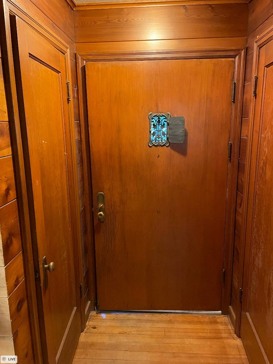 Incredible original Front door and Door and ornate Giant "Peak Through" 
