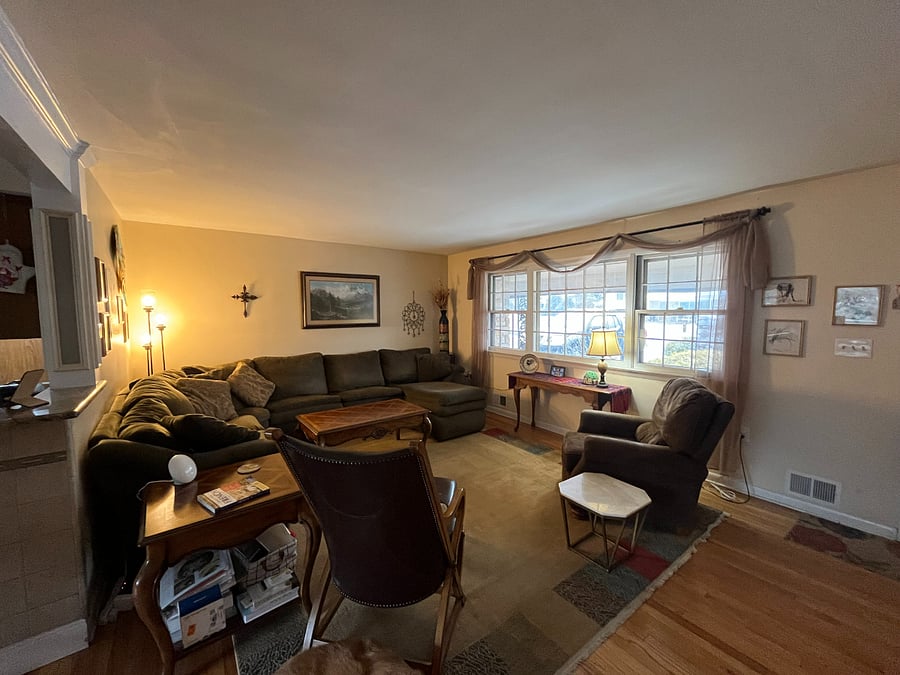 Living room with smart monitor and Roku