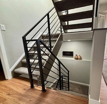 The stairway to the second level and the lower level. Lighting is great all over!