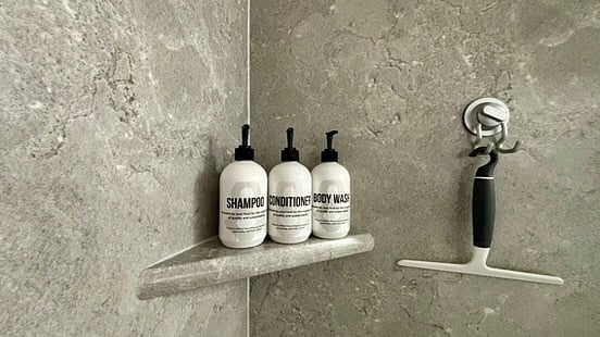 Each bathroom comes complete with a generous starter supply of shampoo, conditioner and body wash.