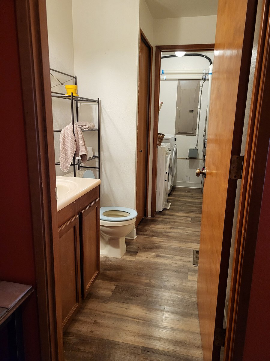 Downstairs bathroom and laundry room