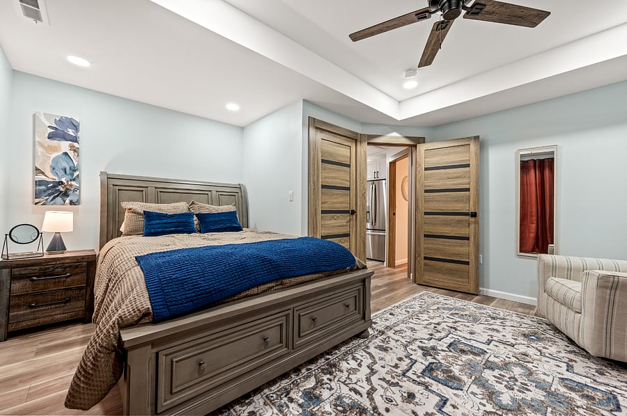 Primary bedroom with private balcony