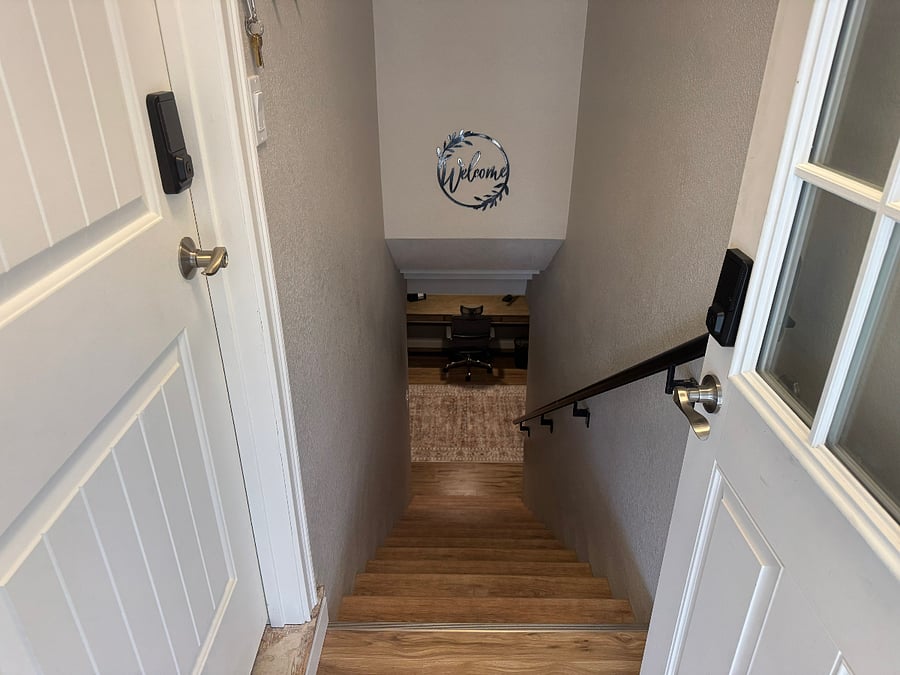 Your keypad entrance to your lower level fantastic space!