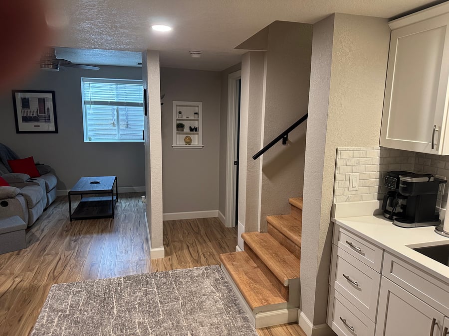 This is the bottom of the stairs leading into your awesome space!
