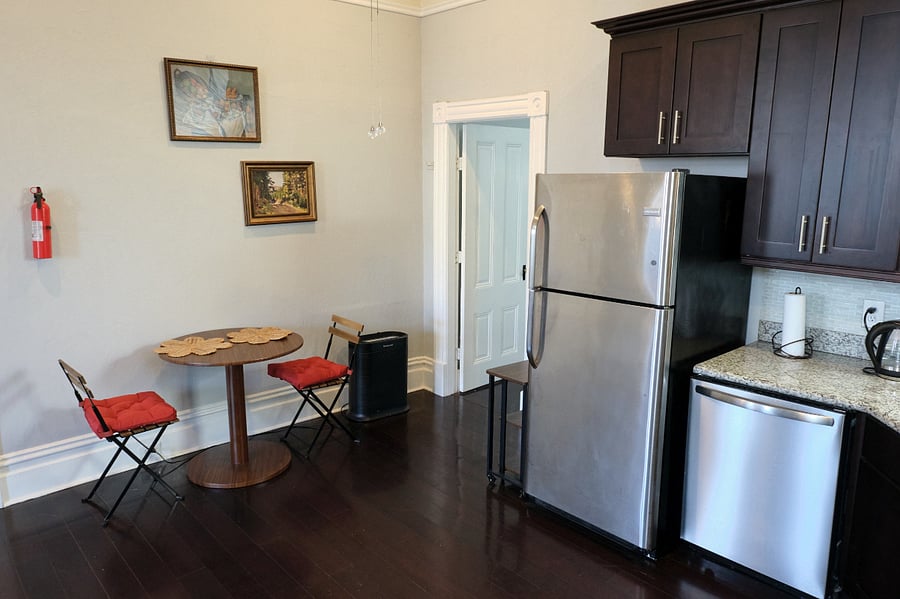 Updated photo coming soon; the chairs have been upgraded to comfier/sturdier versions.