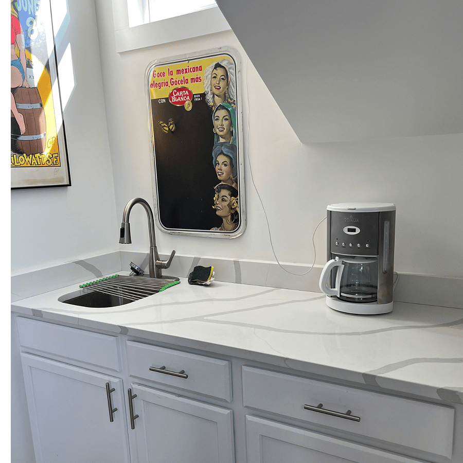 Sink and coffeemaker