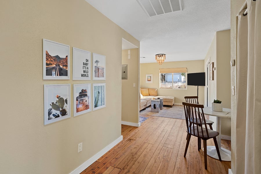 Stunning light filled space with new wood floors