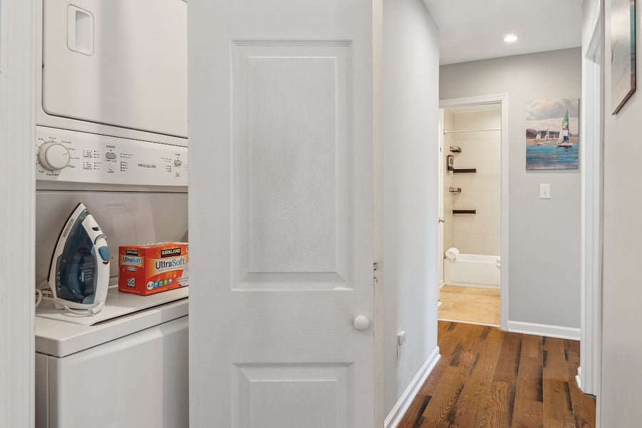 Convenience is at your fingertips with a washer and dryer available for use, making it easy to refresh your clothes during your stay.