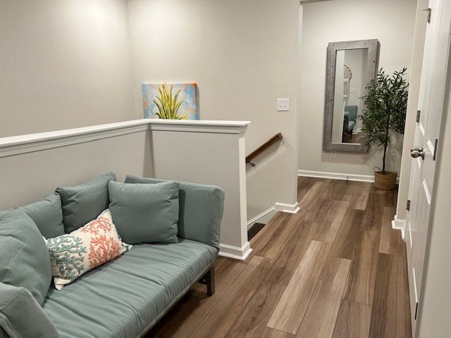 Cozy reading nook in upstairs landing. 
